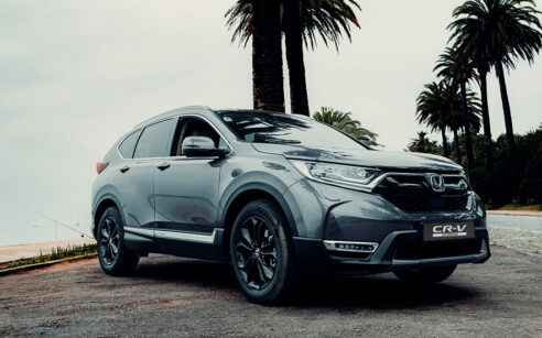 Honda CR-V com paisagem de fundo