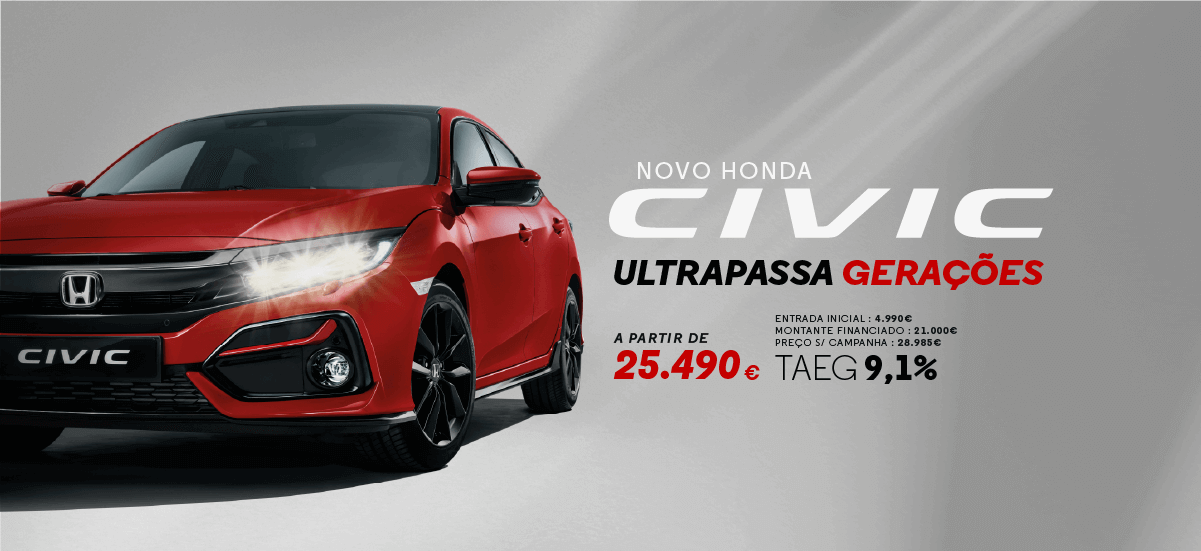 Novo Honda Civic a partir de 25.490€